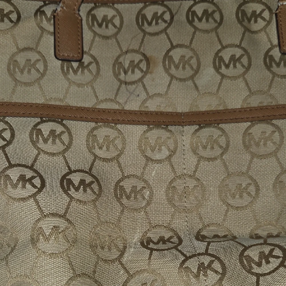 Michael Kors Beige and Brown Logo Tote